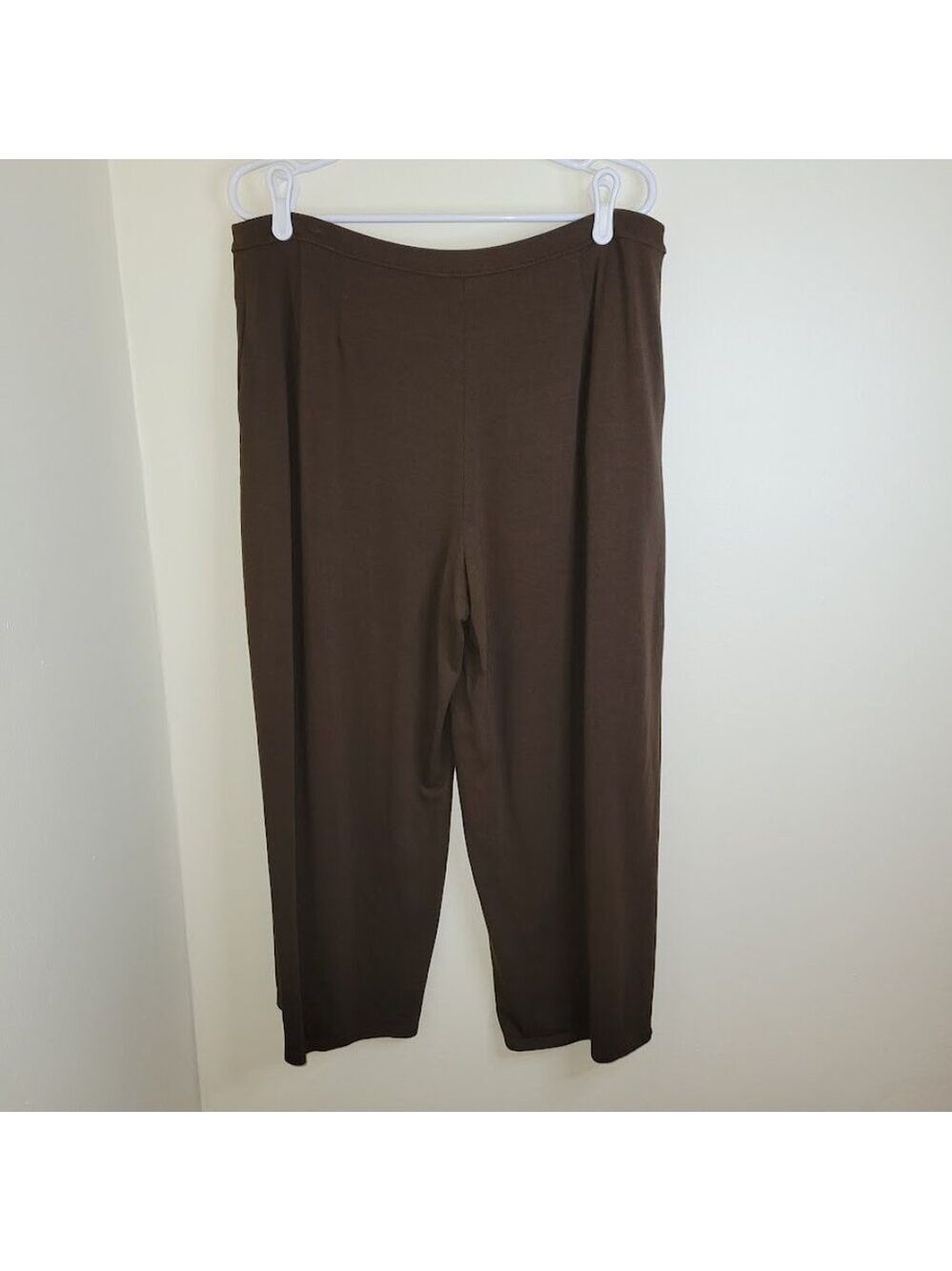 J. Jill Wearever Collection Cropped Pull On Pants Brown Wide Leg Women's Size L - Picture 6 of 12